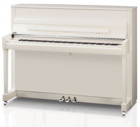 Kawai K200SL Polished White, Silver Fiitngs with FREE Piano stool