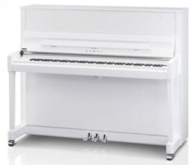 Kawai K300SL Polsihed White with Silver Fiitngs