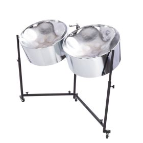 Percussion Plus PP9115 Import Series double guitar steel pans, chrome finish